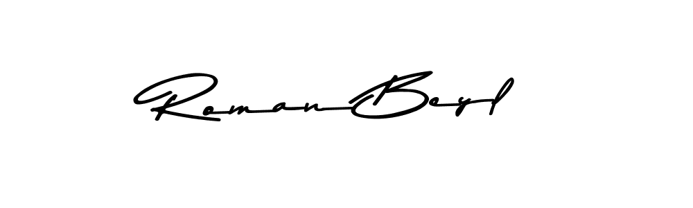 Create a beautiful signature design for name Roman Beyl. With this signature (Asem Kandis PERSONAL USE) fonts, you can make a handwritten signature for free. Roman Beyl signature style 9 images and pictures png