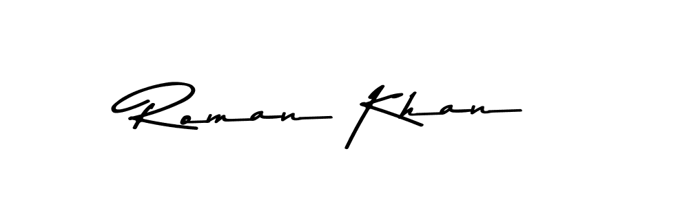 How to make Roman Khan name signature. Use Asem Kandis PERSONAL USE style for creating short signs online. This is the latest handwritten sign. Roman Khan signature style 9 images and pictures png
