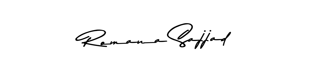 Create a beautiful signature design for name Romana Sajjad. With this signature (Asem Kandis PERSONAL USE) fonts, you can make a handwritten signature for free. Romana Sajjad signature style 9 images and pictures png