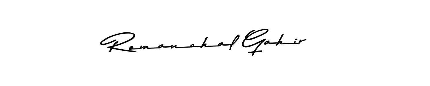 You should practise on your own different ways (Asem Kandis PERSONAL USE) to write your name (Romanchal Gahir) in signature. don't let someone else do it for you. Romanchal Gahir signature style 9 images and pictures png