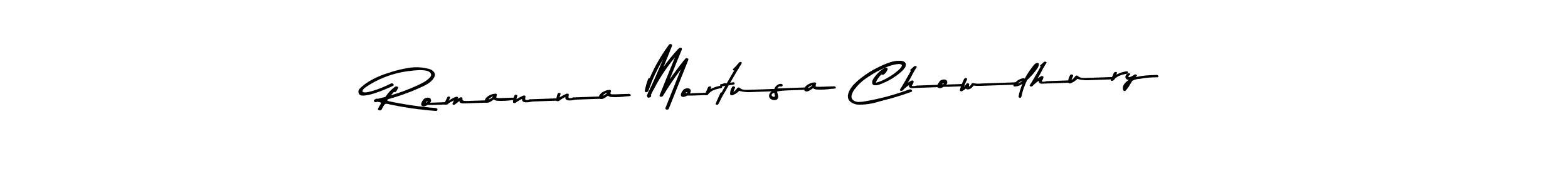 Create a beautiful signature design for name Romanna Mortusa Chowdhury. With this signature (Asem Kandis PERSONAL USE) fonts, you can make a handwritten signature for free. Romanna Mortusa Chowdhury signature style 9 images and pictures png