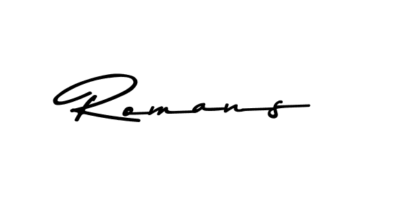 How to make Romans name signature. Use Asem Kandis PERSONAL USE style for creating short signs online. This is the latest handwritten sign. Romans signature style 9 images and pictures png