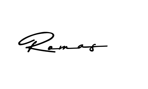 Create a beautiful signature design for name Romas. With this signature (Asem Kandis PERSONAL USE) fonts, you can make a handwritten signature for free. Romas signature style 9 images and pictures png