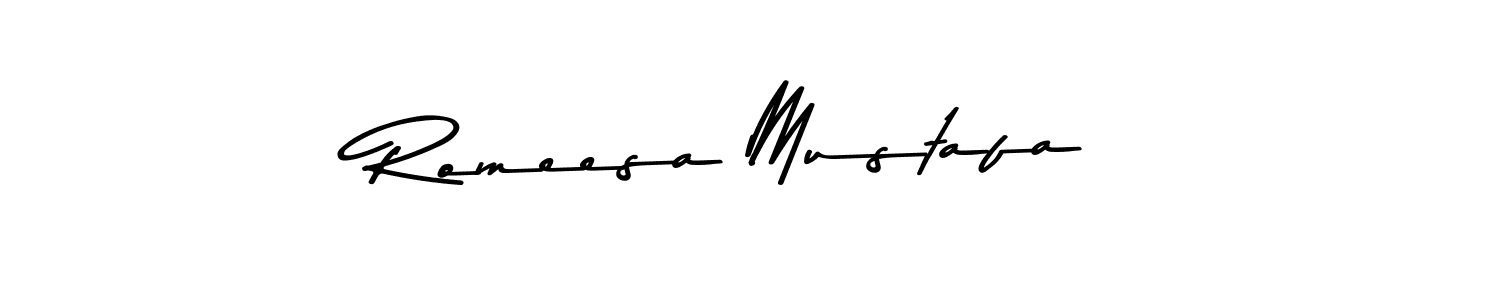 Here are the top 10 professional signature styles for the name Romeesa Mustafa. These are the best autograph styles you can use for your name. Romeesa Mustafa signature style 9 images and pictures png