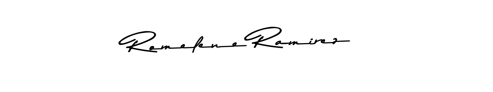 Make a beautiful signature design for name Romelene Ramirez. With this signature (Asem Kandis PERSONAL USE) style, you can create a handwritten signature for free. Romelene Ramirez signature style 9 images and pictures png