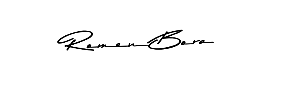 Create a beautiful signature design for name Romen Bora. With this signature (Asem Kandis PERSONAL USE) fonts, you can make a handwritten signature for free. Romen Bora signature style 9 images and pictures png