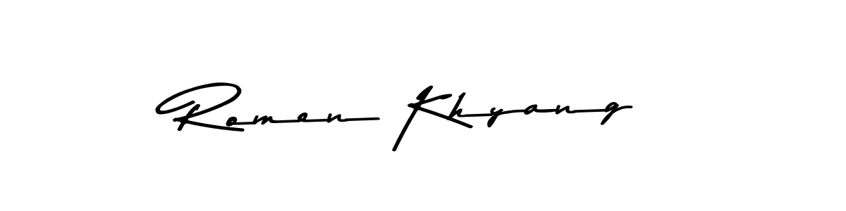 You should practise on your own different ways (Asem Kandis PERSONAL USE) to write your name (Romen Khyang) in signature. don't let someone else do it for you. Romen Khyang signature style 9 images and pictures png