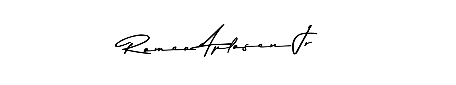 How to make Romeo Aplosen Jr name signature. Use Asem Kandis PERSONAL USE style for creating short signs online. This is the latest handwritten sign. Romeo Aplosen Jr signature style 9 images and pictures png