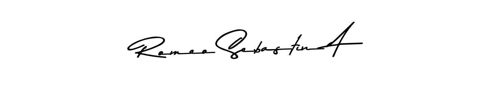 This is the best signature style for the Romeo Sebastin A name. Also you like these signature font (Asem Kandis PERSONAL USE). Mix name signature. Romeo Sebastin A signature style 9 images and pictures png