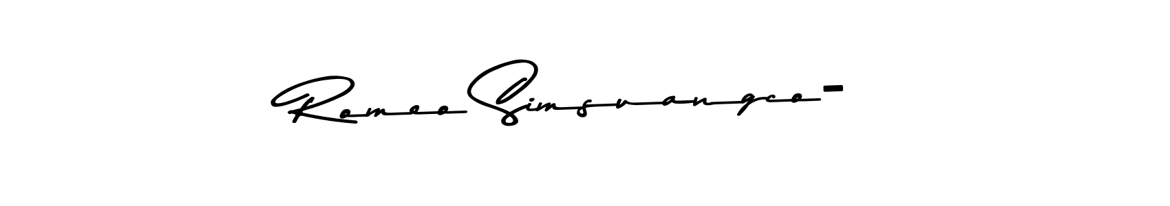 The best way (Asem Kandis PERSONAL USE) to make a short signature is to pick only two or three words in your name. The name Romeo Simsuangco- include a total of six letters. For converting this name. Romeo Simsuangco- signature style 9 images and pictures png