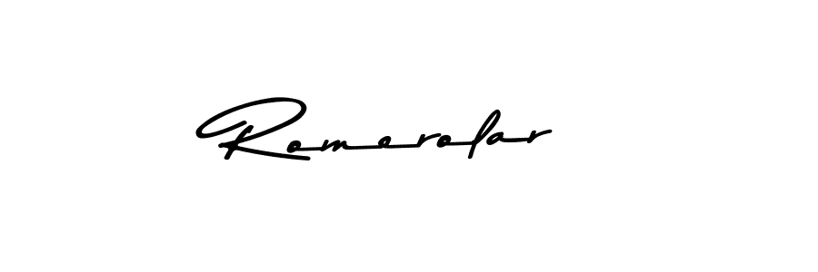 Romerolar stylish signature style. Best Handwritten Sign (Asem Kandis PERSONAL USE) for my name. Handwritten Signature Collection Ideas for my name Romerolar. Romerolar signature style 9 images and pictures png