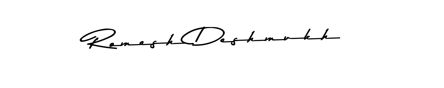 This is the best signature style for the Romesh Deshmukh name. Also you like these signature font (Asem Kandis PERSONAL USE). Mix name signature. Romesh Deshmukh signature style 9 images and pictures png