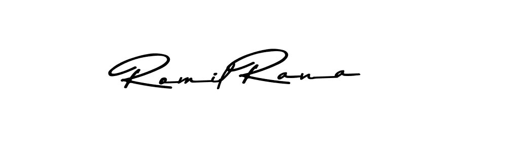 Romil Rana stylish signature style. Best Handwritten Sign (Asem Kandis PERSONAL USE) for my name. Handwritten Signature Collection Ideas for my name Romil Rana. Romil Rana signature style 9 images and pictures png