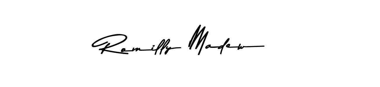 You should practise on your own different ways (Asem Kandis PERSONAL USE) to write your name (Romilly Madew) in signature. don't let someone else do it for you. Romilly Madew signature style 9 images and pictures png