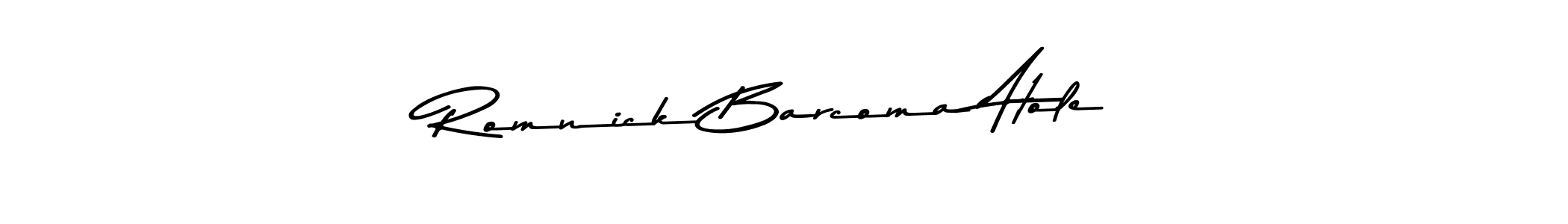 This is the best signature style for the Romnick Barcoma Atole name. Also you like these signature font (Asem Kandis PERSONAL USE). Mix name signature. Romnick Barcoma Atole signature style 9 images and pictures png