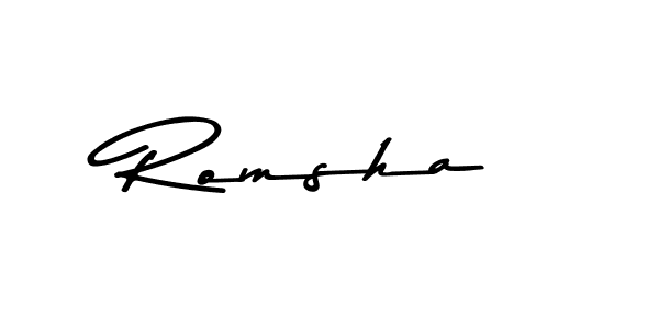 Romsha stylish signature style. Best Handwritten Sign (Asem Kandis PERSONAL USE) for my name. Handwritten Signature Collection Ideas for my name Romsha. Romsha signature style 9 images and pictures png