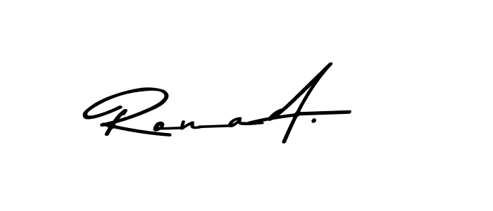 How to make Rona A. name signature. Use Asem Kandis PERSONAL USE style for creating short signs online. This is the latest handwritten sign. Rona A. signature style 9 images and pictures png