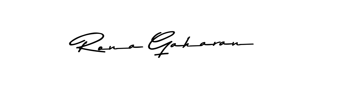 How to make Rona Gaharan name signature. Use Asem Kandis PERSONAL USE style for creating short signs online. This is the latest handwritten sign. Rona Gaharan signature style 9 images and pictures png