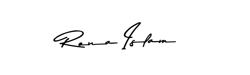 Design your own signature with our free online signature maker. With this signature software, you can create a handwritten (Asem Kandis PERSONAL USE) signature for name Rona Islam. Rona Islam signature style 9 images and pictures png