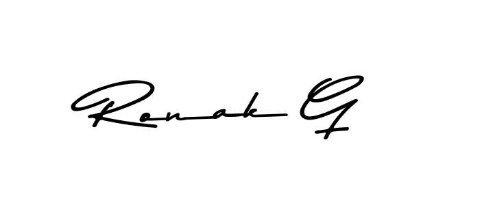 Use a signature maker to create a handwritten signature online. With this signature software, you can design (Asem Kandis PERSONAL USE) your own signature for name Ronak G. Ronak G signature style 9 images and pictures png