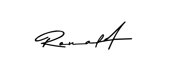 Create a beautiful signature design for name Ronal A. With this signature (Asem Kandis PERSONAL USE) fonts, you can make a handwritten signature for free. Ronal A signature style 9 images and pictures png