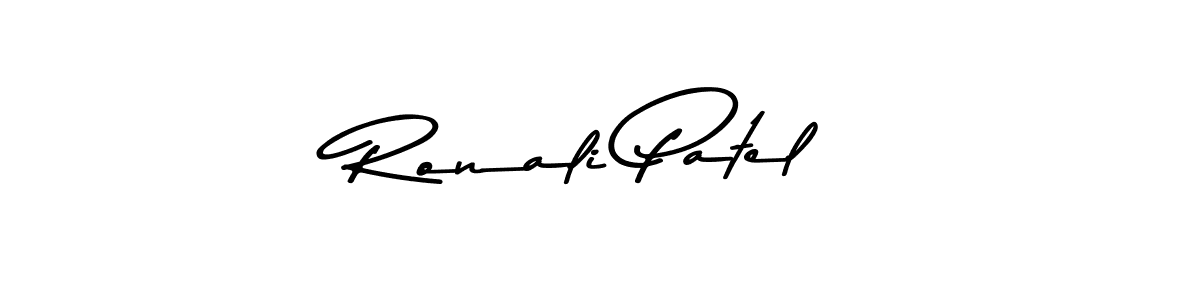 Design your own signature with our free online signature maker. With this signature software, you can create a handwritten (Asem Kandis PERSONAL USE) signature for name Ronali Patel. Ronali Patel signature style 9 images and pictures png
