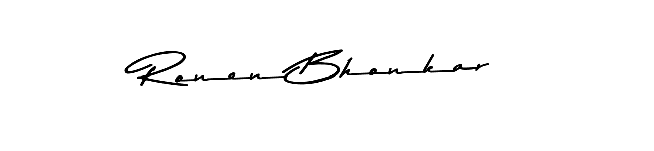 Make a beautiful signature design for name Ronen Bhonkar. With this signature (Asem Kandis PERSONAL USE) style, you can create a handwritten signature for free. Ronen Bhonkar signature style 9 images and pictures png