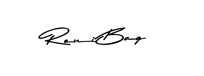 Create a beautiful signature design for name Roni Bag. With this signature (Asem Kandis PERSONAL USE) fonts, you can make a handwritten signature for free. Roni Bag signature style 9 images and pictures png