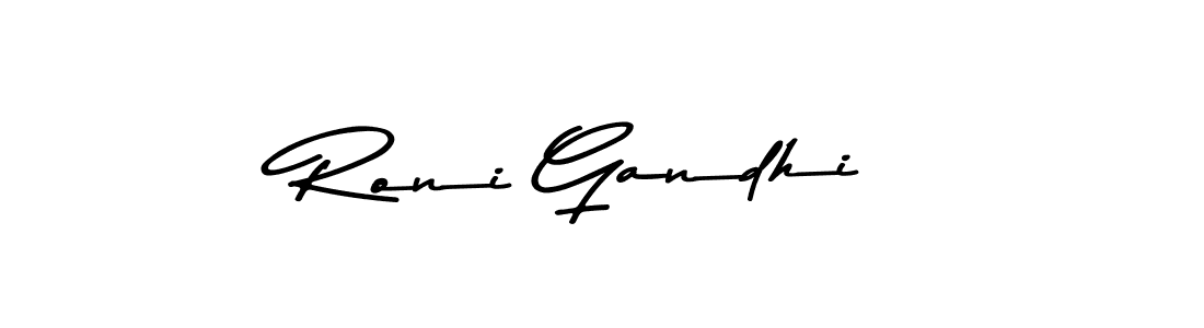 Design your own signature with our free online signature maker. With this signature software, you can create a handwritten (Asem Kandis PERSONAL USE) signature for name Roni Gandhi. Roni Gandhi signature style 9 images and pictures png