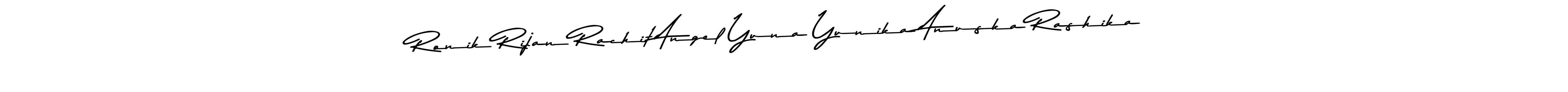 Use a signature maker to create a handwritten signature online. With this signature software, you can design (Asem Kandis PERSONAL USE) your own signature for name Ronik Rijan Rachit Angel Yuna Yunika Anuska Rashika. Ronik Rijan Rachit Angel Yuna Yunika Anuska Rashika signature style 9 images and pictures png