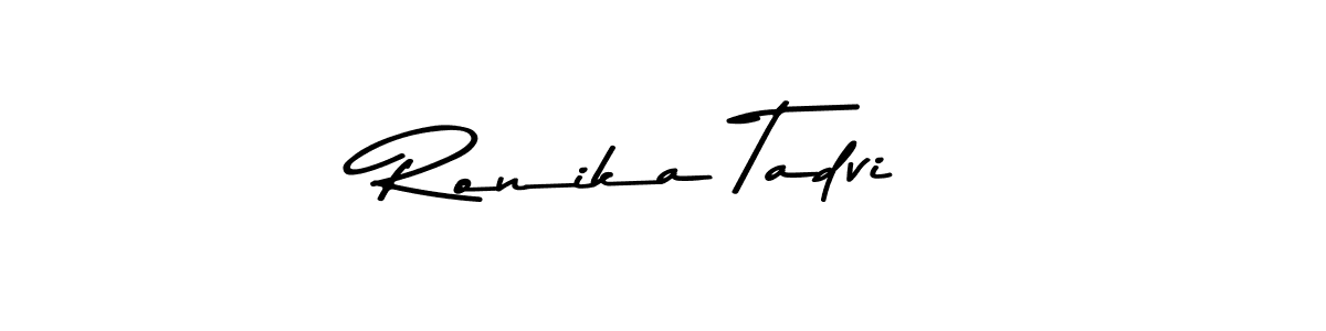 How to make Ronika Tadvi name signature. Use Asem Kandis PERSONAL USE style for creating short signs online. This is the latest handwritten sign. Ronika Tadvi signature style 9 images and pictures png