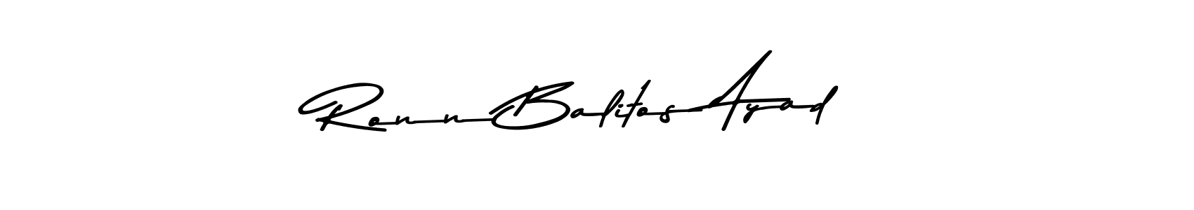 The best way (Asem Kandis PERSONAL USE) to make a short signature is to pick only two or three words in your name. The name Ronn Balitos Ayad include a total of six letters. For converting this name. Ronn Balitos Ayad signature style 9 images and pictures png