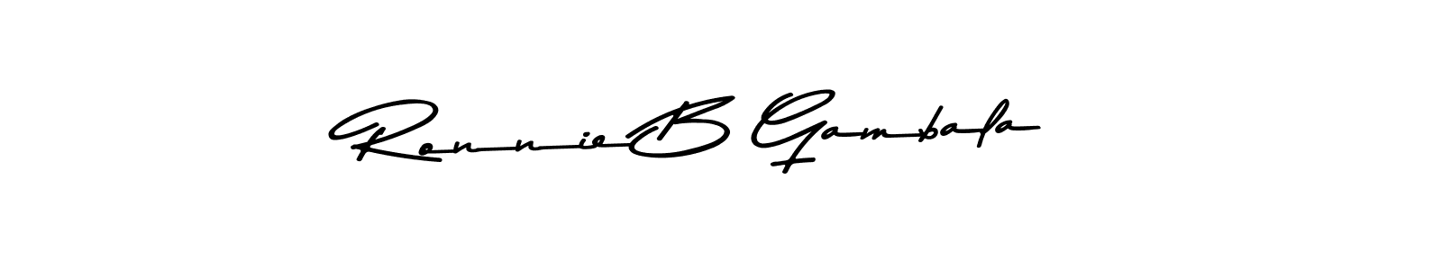 Create a beautiful signature design for name Ronnie B Gambala. With this signature (Asem Kandis PERSONAL USE) fonts, you can make a handwritten signature for free. Ronnie B Gambala signature style 9 images and pictures png