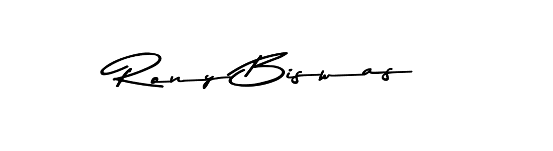 How to make Rony Biswas name signature. Use Asem Kandis PERSONAL USE style for creating short signs online. This is the latest handwritten sign. Rony Biswas signature style 9 images and pictures png