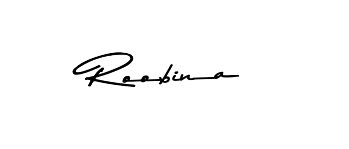 Use a signature maker to create a handwritten signature online. With this signature software, you can design (Asem Kandis PERSONAL USE) your own signature for name Roobina. Roobina signature style 9 images and pictures png