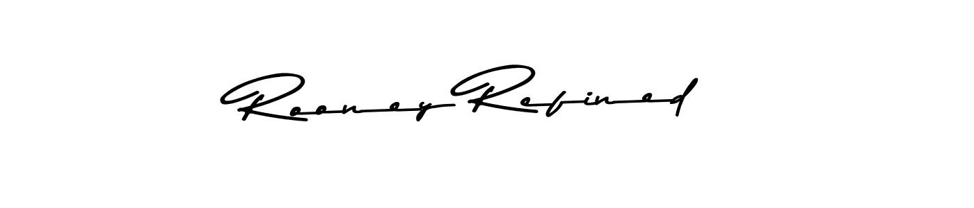 Rooney Refined stylish signature style. Best Handwritten Sign (Asem Kandis PERSONAL USE) for my name. Handwritten Signature Collection Ideas for my name Rooney Refined. Rooney Refined signature style 9 images and pictures png