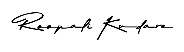 Designed for modern professionals: Roopali Kudare name signature crafted with Asem Kandis PERSONAL USE script. Ready for digital PDF workflows. Roopali Kudare signature style 9 images and pictures png