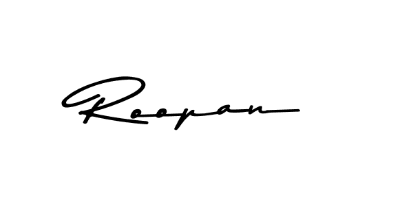 Make a beautiful signature design for name Roopan. With this signature (Asem Kandis PERSONAL USE) style, you can create a handwritten signature for free. Roopan signature style 9 images and pictures png