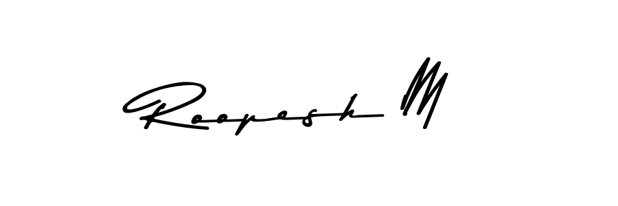 How to make Roopesh M signature? Asem Kandis PERSONAL USE is a professional autograph style. Create handwritten signature for Roopesh M name. Roopesh M signature style 9 images and pictures png