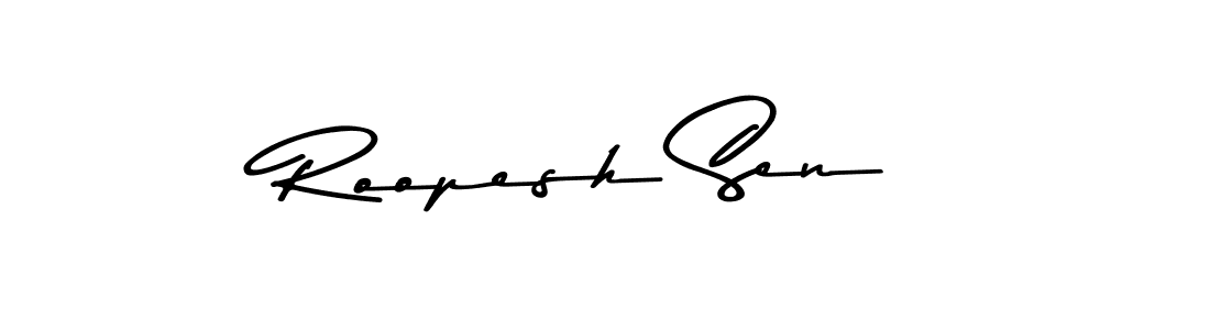 Make a beautiful signature design for name Roopesh Sen. With this signature (Asem Kandis PERSONAL USE) style, you can create a handwritten signature for free. Roopesh Sen signature style 9 images and pictures png