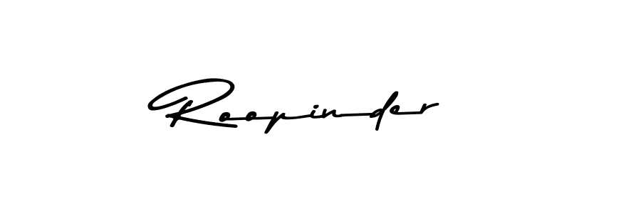 Make a beautiful signature design for name Roopinder. With this signature (Asem Kandis PERSONAL USE) style, you can create a handwritten signature for free. Roopinder signature style 9 images and pictures png