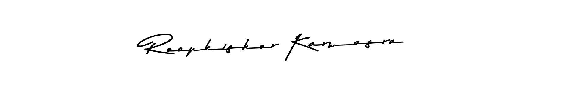 You should practise on your own different ways (Asem Kandis PERSONAL USE) to write your name (Roopkishor Karwasra) in signature. don't let someone else do it for you. Roopkishor Karwasra signature style 9 images and pictures png