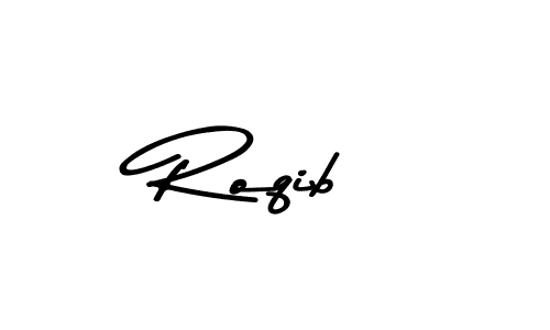 Create a beautiful signature design for name Roqib. With this signature (Asem Kandis PERSONAL USE) fonts, you can make a handwritten signature for free. Roqib signature style 9 images and pictures png