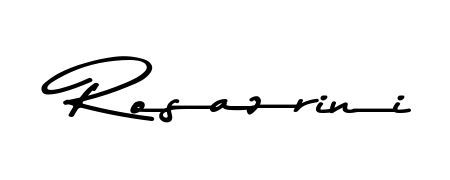 Looking for an artistic signature for Rosazrini? The Asem Kandis PERSONAL USE calligraphy style gives a sophisticated flow suitable for business cards and emails. Rosazrini signature style 9 images and pictures png