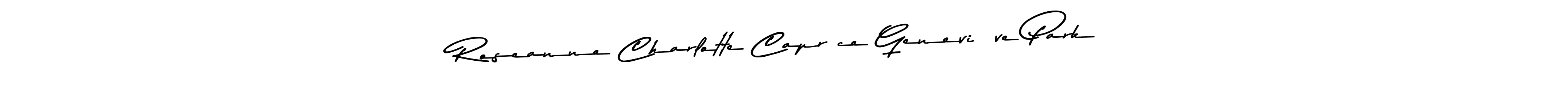 if you are searching for the best signature style for your name Roseanne Charlotte Caprîce Geneviève Park. so please give up your signature search. here we have designed multiple signature styles  using Asem Kandis PERSONAL USE. Roseanne Charlotte Caprîce Geneviève Park signature style 9 images and pictures png