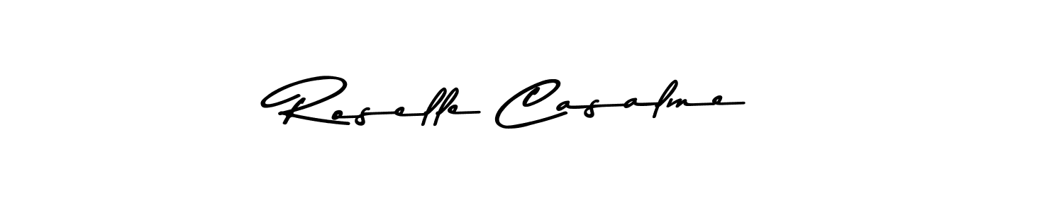 How to make Roselle Casalme name signature. Use Asem Kandis PERSONAL USE style for creating short signs online. This is the latest handwritten sign. Roselle Casalme signature style 9 images and pictures png