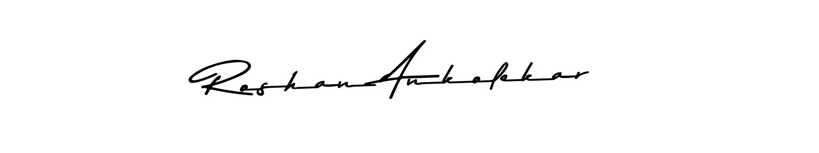 This is the best signature style for the Roshan Ankolekar name. Also you like these signature font (Asem Kandis PERSONAL USE). Mix name signature. Roshan Ankolekar signature style 9 images and pictures png