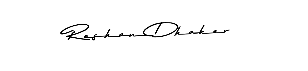 Make a beautiful signature design for name Roshan Dhaker. With this signature (Asem Kandis PERSONAL USE) style, you can create a handwritten signature for free. Roshan Dhaker signature style 9 images and pictures png