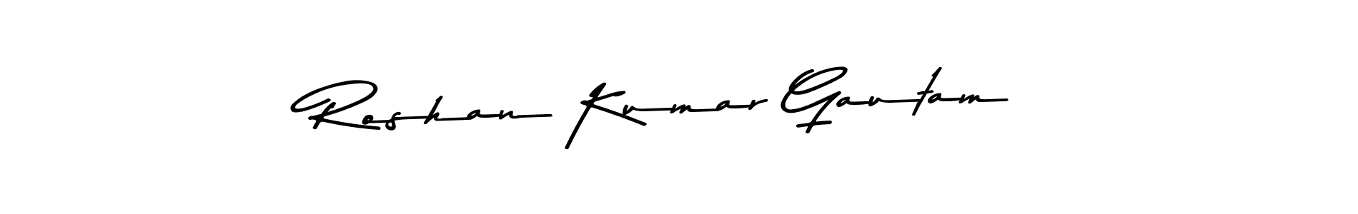 Make a beautiful signature design for name Roshan Kumar Gautam. With this signature (Asem Kandis PERSONAL USE) style, you can create a handwritten signature for free. Roshan Kumar Gautam signature style 9 images and pictures png