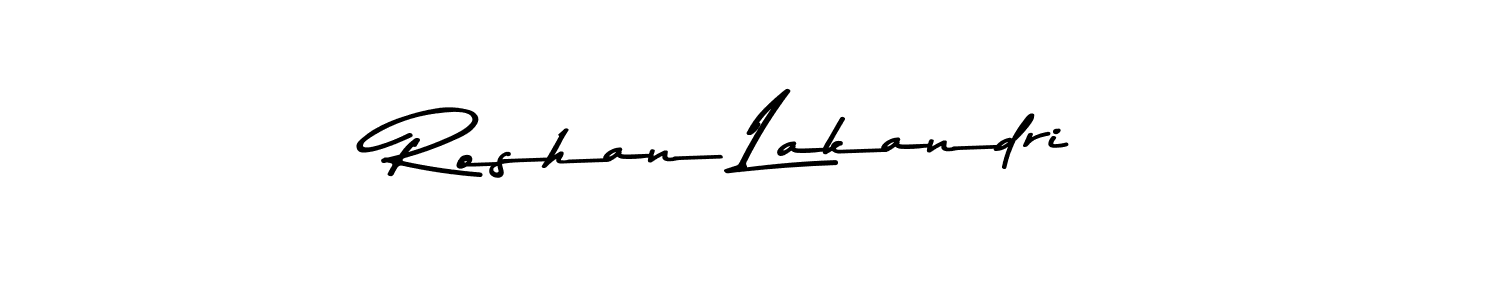 Make a beautiful signature design for name Roshan Lakandri. With this signature (Asem Kandis PERSONAL USE) style, you can create a handwritten signature for free. Roshan Lakandri signature style 9 images and pictures png